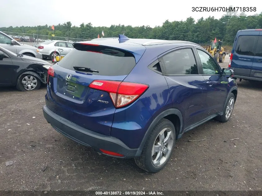 2017 Honda Hr-V Ex-L VIN: 3CZRU6H70HM718358 Lot: 40138872