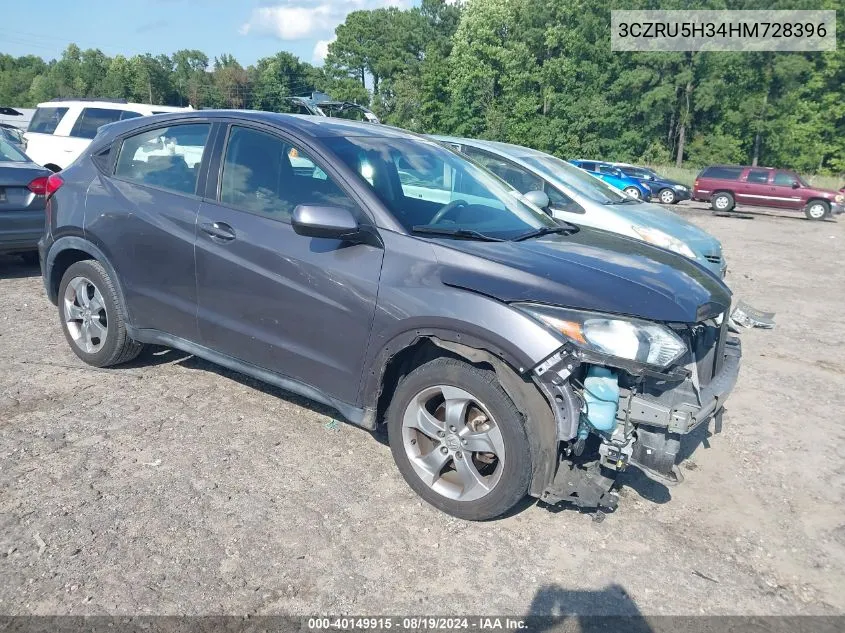 2017 Honda Hr-V Lx VIN: 3CZRU5H34HM728396 Lot: 40149915