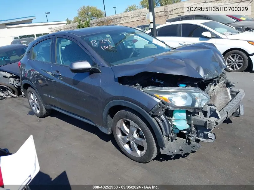 2017 Honda Hr-V Lx VIN: 3CZRU5H35HG700329 Lot: 40252950