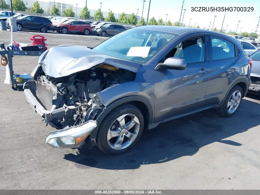 2017 Honda Hr-V Lx VIN: 3CZRU5H35HG700329 Lot: 40252950