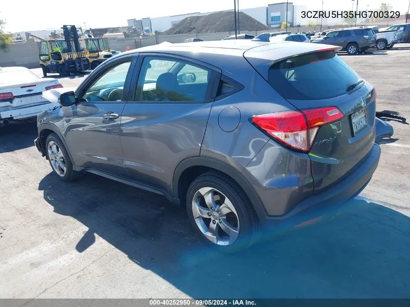 3CZRU5H35HG700329 2017 Honda Hr-V Lx