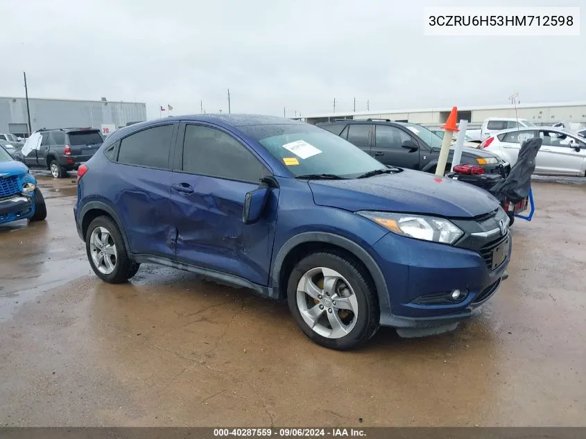 2017 Honda Hr-V Ex VIN: 3CZRU6H53HM712598 Lot: 40287559