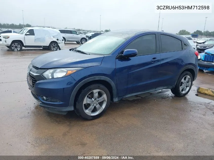 2017 Honda Hr-V Ex VIN: 3CZRU6H53HM712598 Lot: 40287559