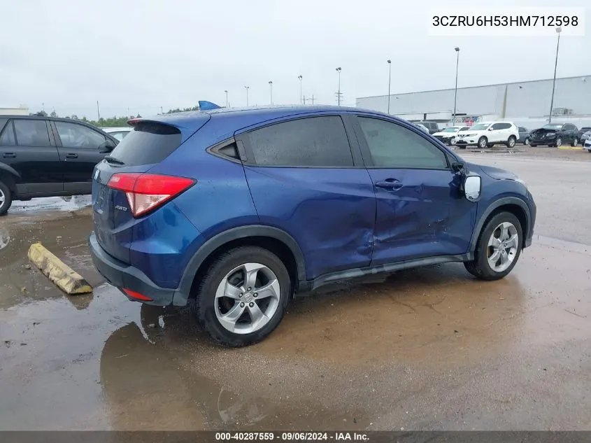 2017 Honda Hr-V Ex VIN: 3CZRU6H53HM712598 Lot: 40287559