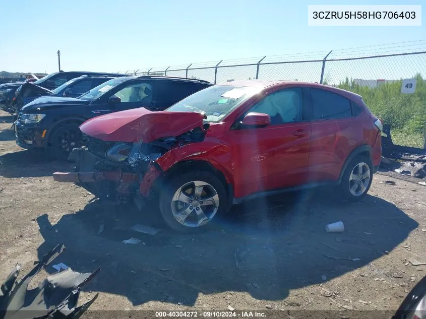 2017 Honda Hr-V Ex VIN: 3CZRU5H58HG706403 Lot: 40304272