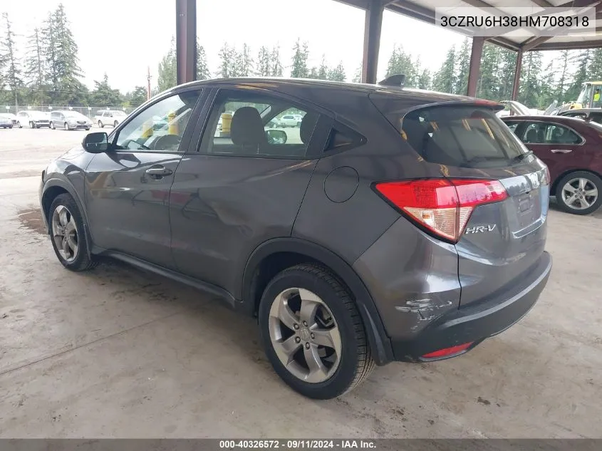 2017 Honda Hr-V Lx VIN: 3CZRU6H38HM708318 Lot: 40326572