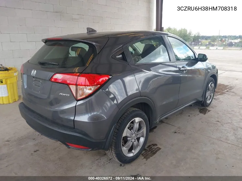 3CZRU6H38HM708318 2017 Honda Hr-V Lx