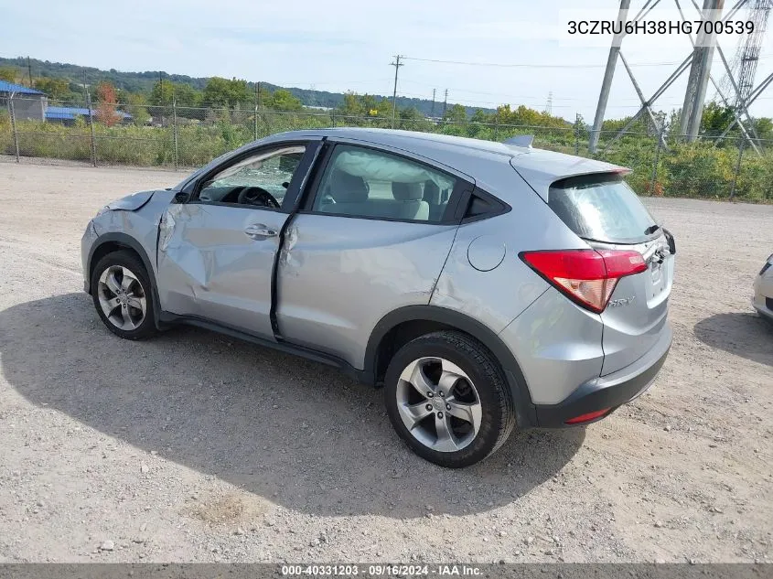 2017 Honda Hr-V Lx VIN: 3CZRU6H38HG700539 Lot: 40331203