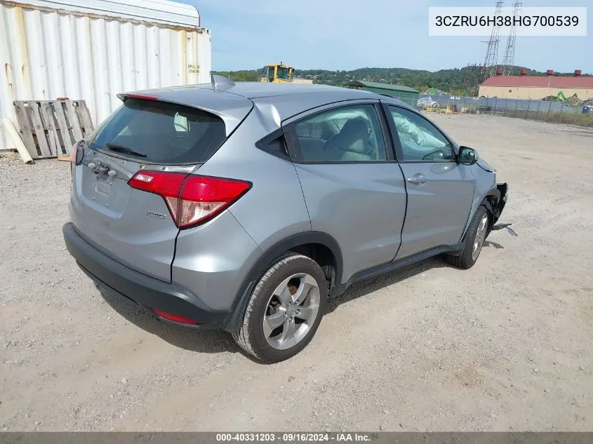 2017 Honda Hr-V Lx VIN: 3CZRU6H38HG700539 Lot: 40331203