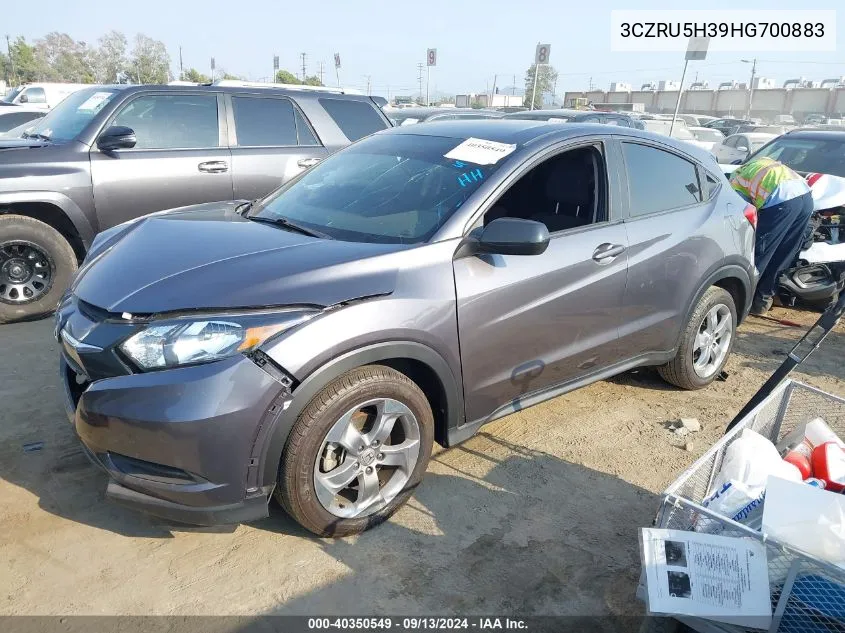 2017 Honda Hr-V Lx VIN: 3CZRU5H39HG700883 Lot: 40350549