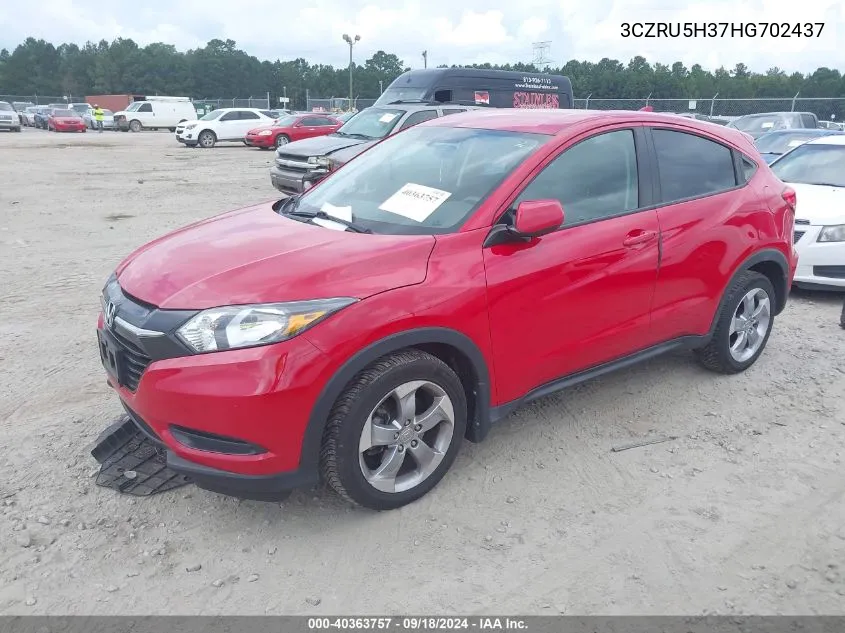 2017 Honda Hr-V Lx VIN: 3CZRU5H37HG702437 Lot: 40363757