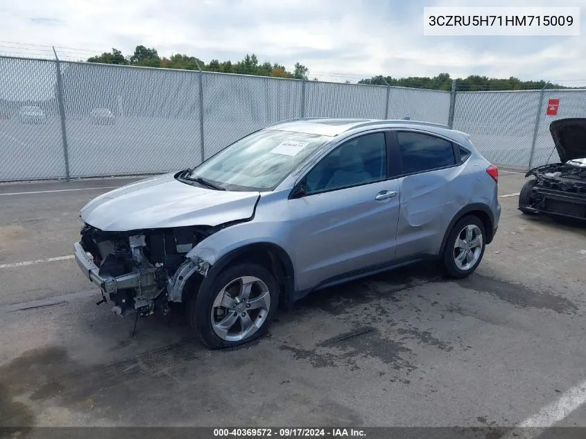 2017 Honda Hr-V Ex-L VIN: 3CZRU5H71HM715009 Lot: 40369572