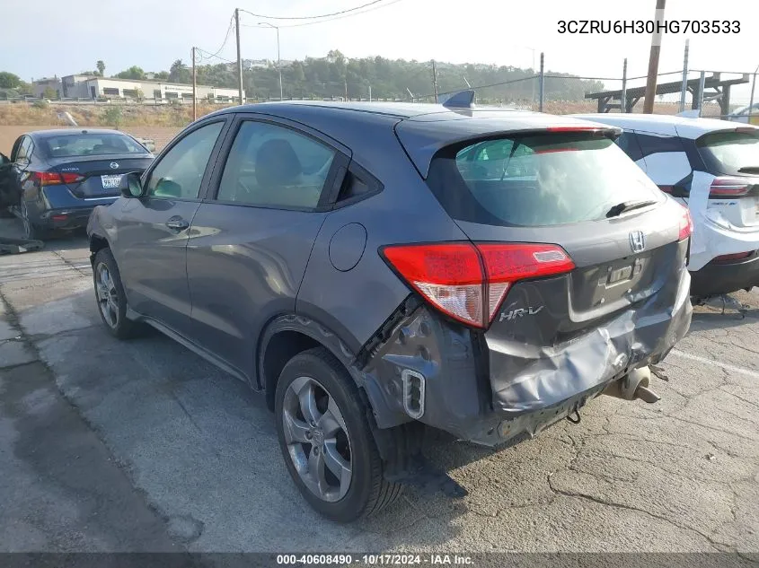 2017 Honda Hr-V Lx VIN: 3CZRU6H30HG703533 Lot: 40608490