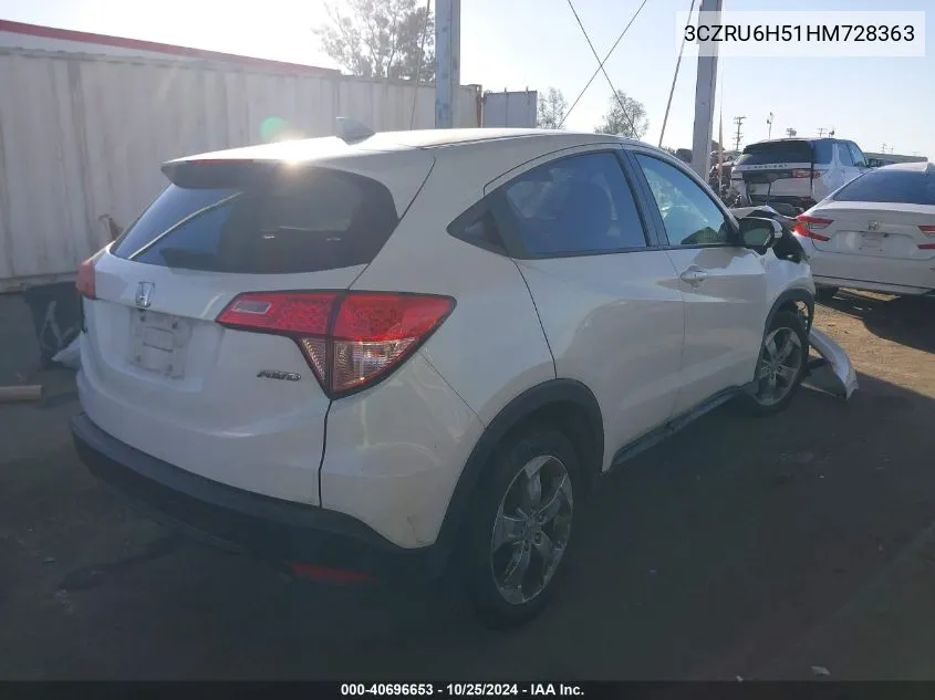 2017 Honda Hr-V Ex VIN: 3CZRU6H51HM728363 Lot: 40696653