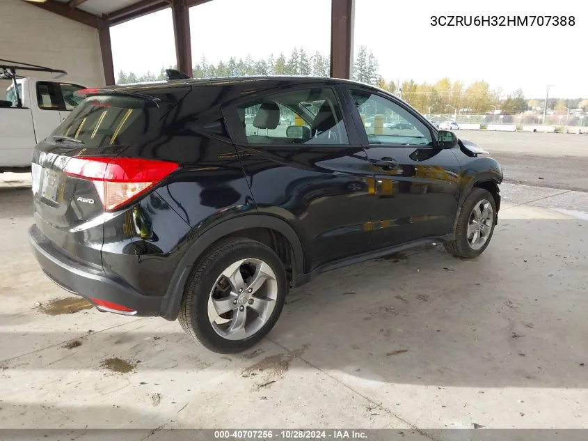 2017 Honda Hr-V Lx VIN: 3CZRU6H32HM707388 Lot: 40707256