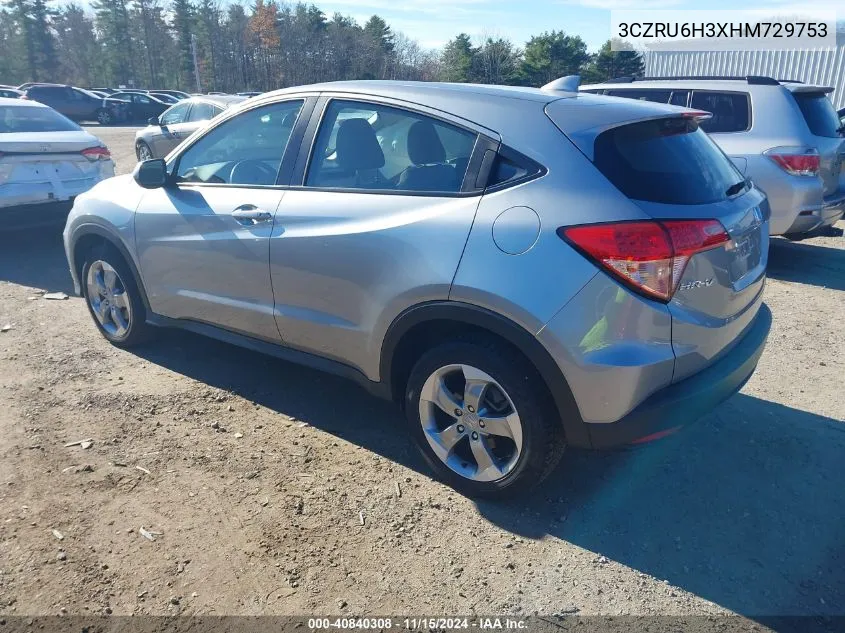 2017 Honda Hr-V Lx VIN: 3CZRU6H3XHM729753 Lot: 40840308