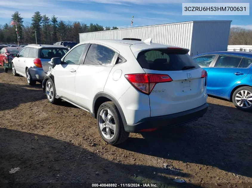 2017 Honda Hr-V Ex VIN: 3CZRU6H53HM700631 Lot: 40848892