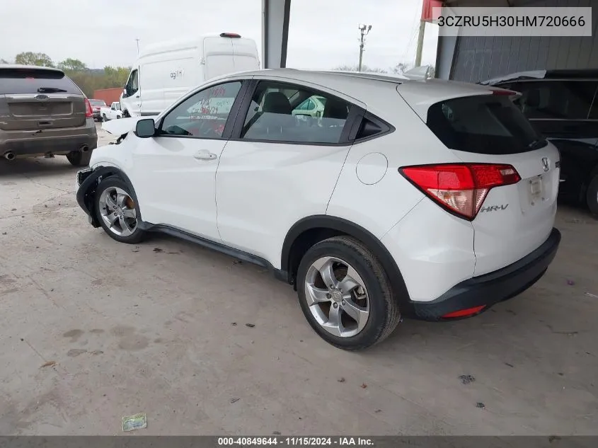 2017 Honda Hr-V Lx VIN: 3CZRU5H30HM720666 Lot: 40849644