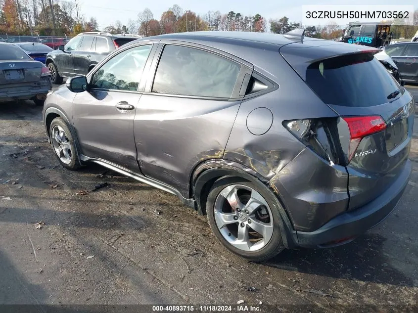 2017 Honda Hr-V Ex VIN: 3CZRU5H50HM703562 Lot: 40893715