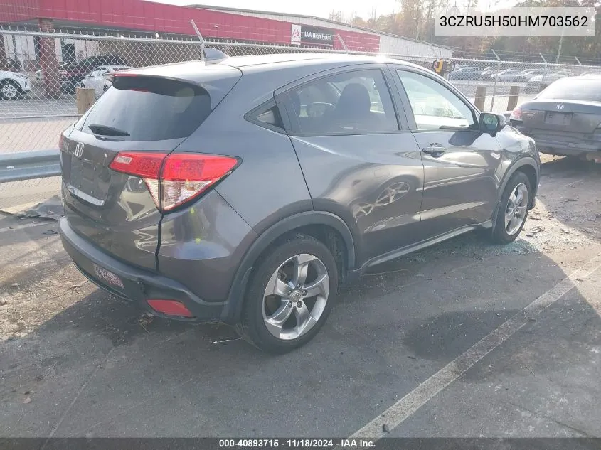 2017 Honda Hr-V Ex VIN: 3CZRU5H50HM703562 Lot: 40893715