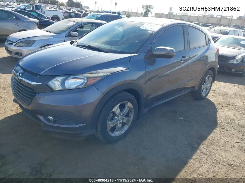 2017 Honda Hr-V Ex VIN: 3CZRU5H53HM721862 Lot: 40904216