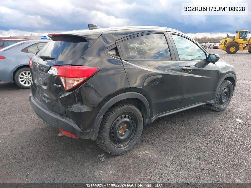 2018 Honda Hr-V VIN: 3CZRU6H73JM108928 Lot: 12144925