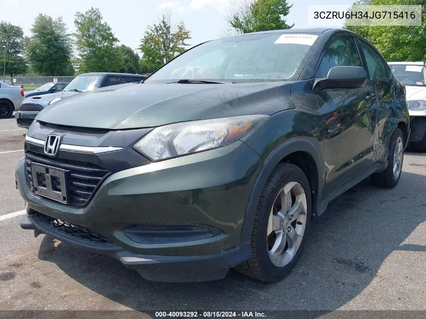 2018 Honda Hr-V Lx VIN: 3CZRU6H34JG715416 Lot: 40093292