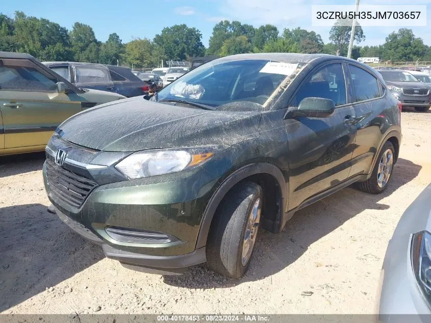 2018 Honda Hr-V Lx VIN: 3CZRU5H35JM703657 Lot: 40178453