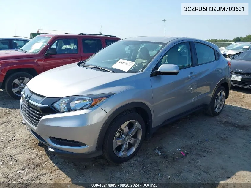 2018 Honda Hr-V Lx VIN: 3CZRU5H39JM703631 Lot: 40214089