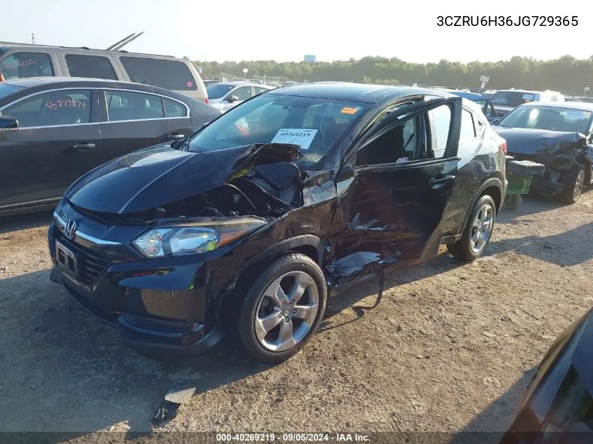 2018 Honda Hr-V Lx VIN: 3CZRU6H36JG729365 Lot: 40269219