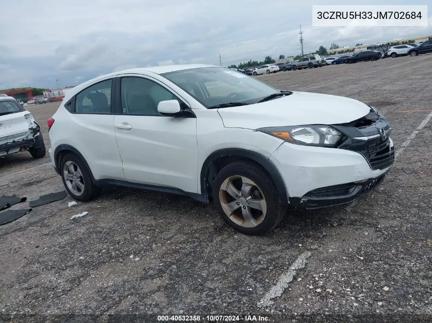 2018 Honda Hr-V Lx VIN: 3CZRU5H33JM702684 Lot: 40532358