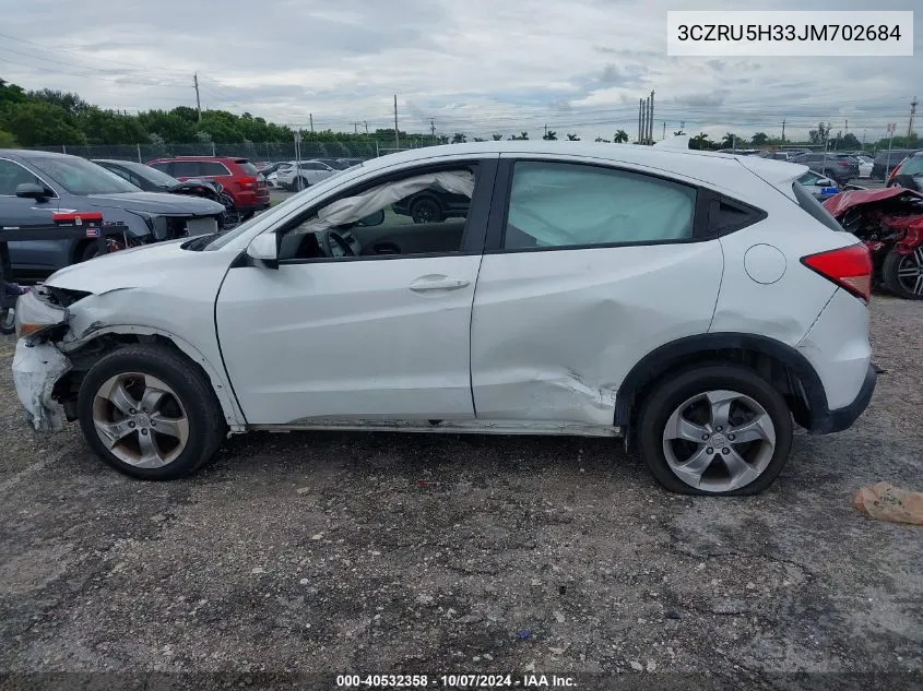 2018 Honda Hr-V Lx VIN: 3CZRU5H33JM702684 Lot: 40532358