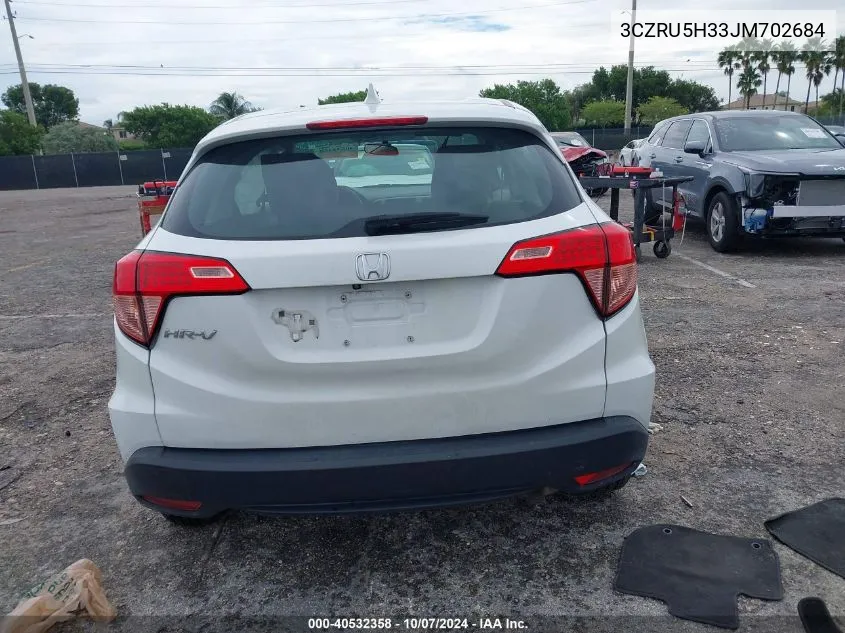 2018 Honda Hr-V Lx VIN: 3CZRU5H33JM702684 Lot: 40532358