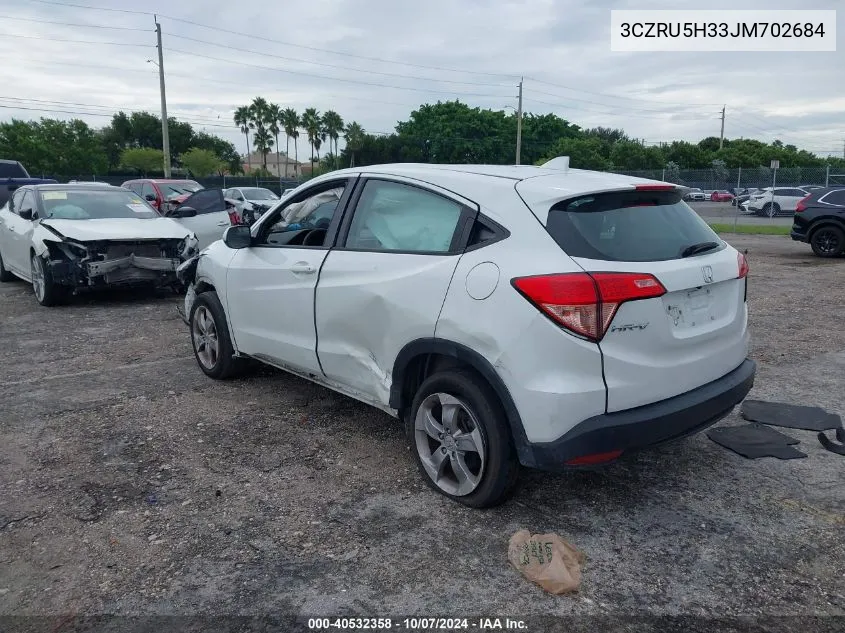 2018 Honda Hr-V Lx VIN: 3CZRU5H33JM702684 Lot: 40532358