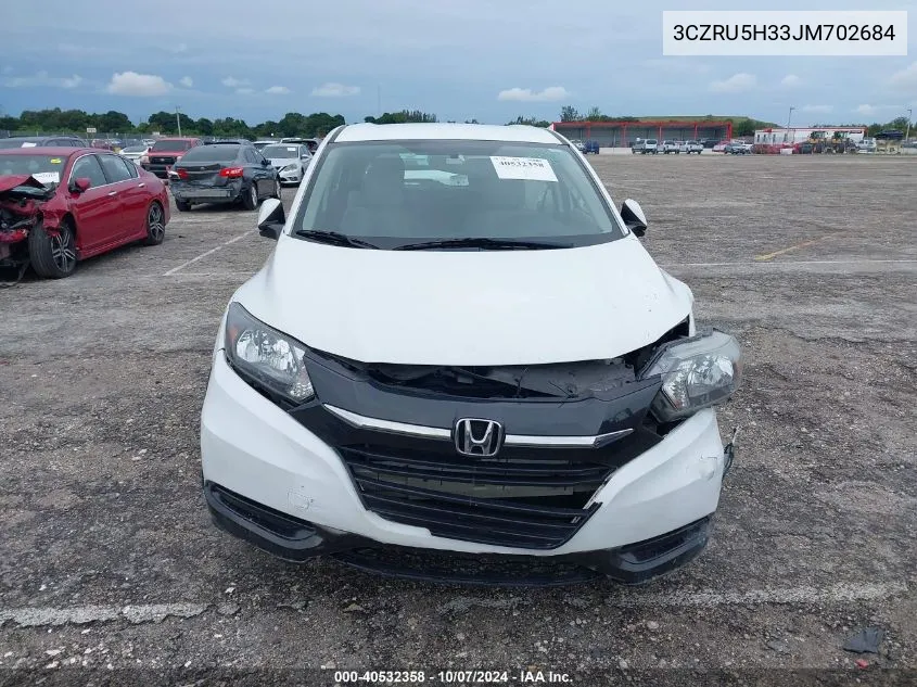 2018 Honda Hr-V Lx VIN: 3CZRU5H33JM702684 Lot: 40532358