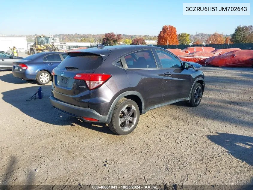 3CZRU6H51JM702643 2018 Honda Hr-V Ex