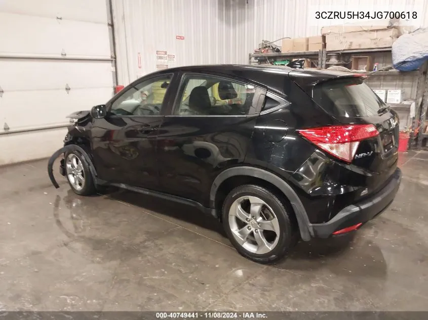 2018 Honda Hr-V Lx VIN: 3CZRU5H34JG700618 Lot: 40749441