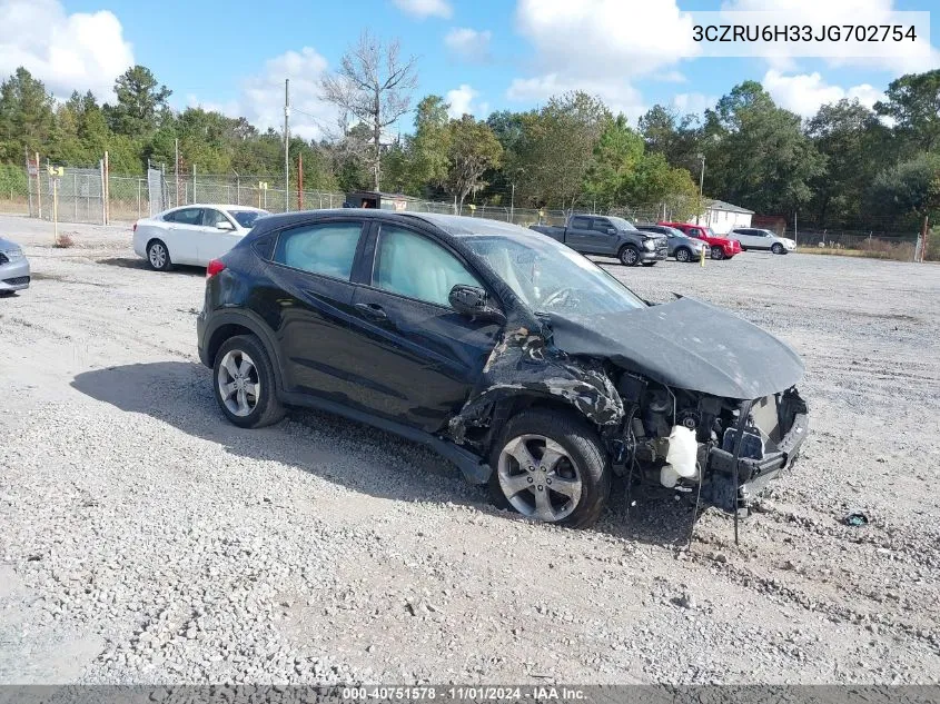 2018 Honda Hr-V Lx VIN: 3CZRU6H33JG702754 Lot: 40751578