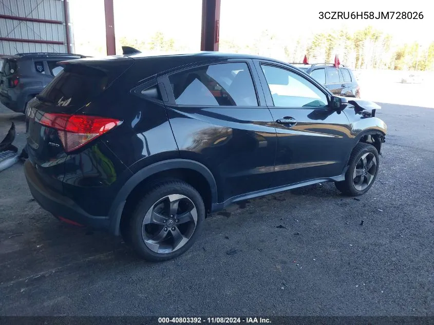 2018 Honda Hr-V Ex VIN: 3CZRU6H58JM728026 Lot: 40803392