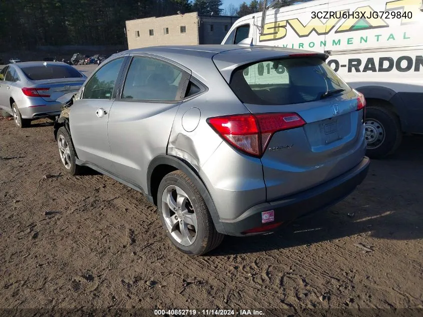 2018 Honda Hr-V Lx VIN: 3CZRU6H3XJG729840 Lot: 40852719