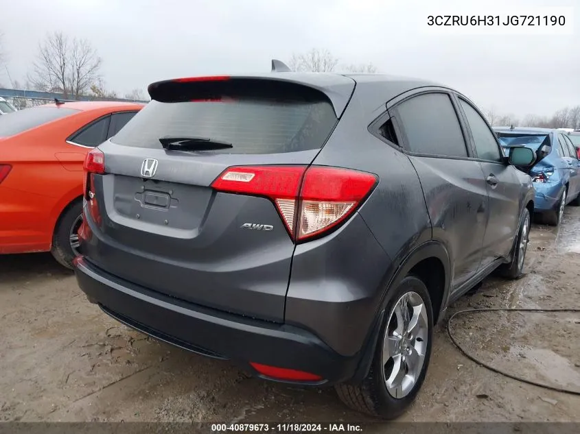 2018 Honda Hr-V Lx VIN: 3CZRU6H31JG721190 Lot: 40879673