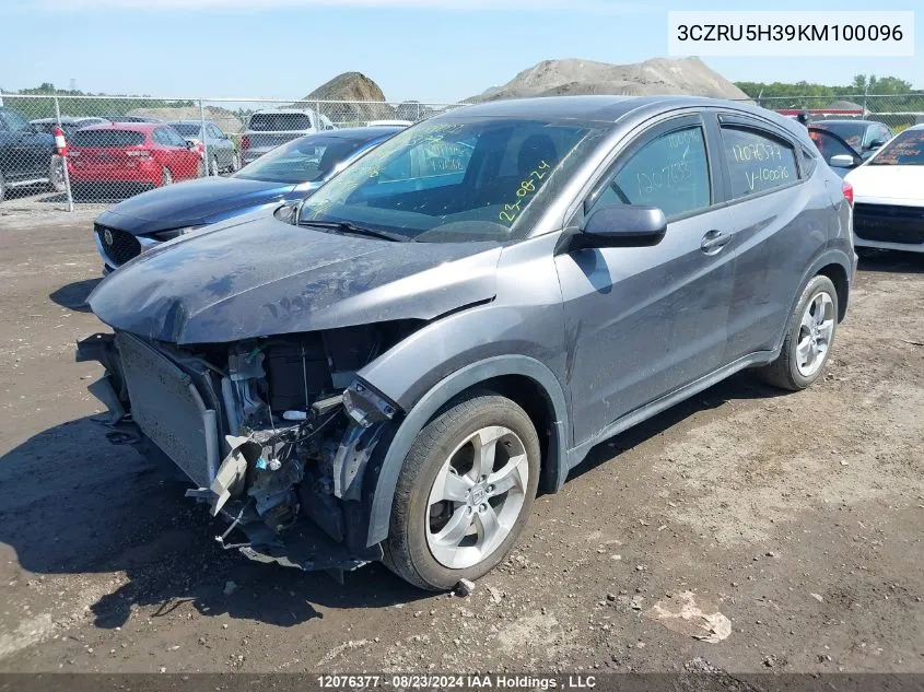 2019 Honda Hr-V VIN: 3CZRU5H39KM100096 Lot: 12076377