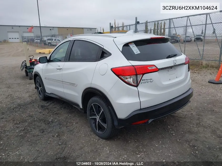 2019 Honda Hr-V VIN: 3CZRU6H2XKM104624 Lot: 12134603