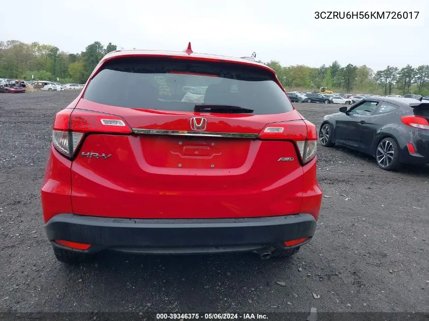 2019 Honda Hr-V Ex VIN: 3CZRU6H56KM726017 Lot: 39346375