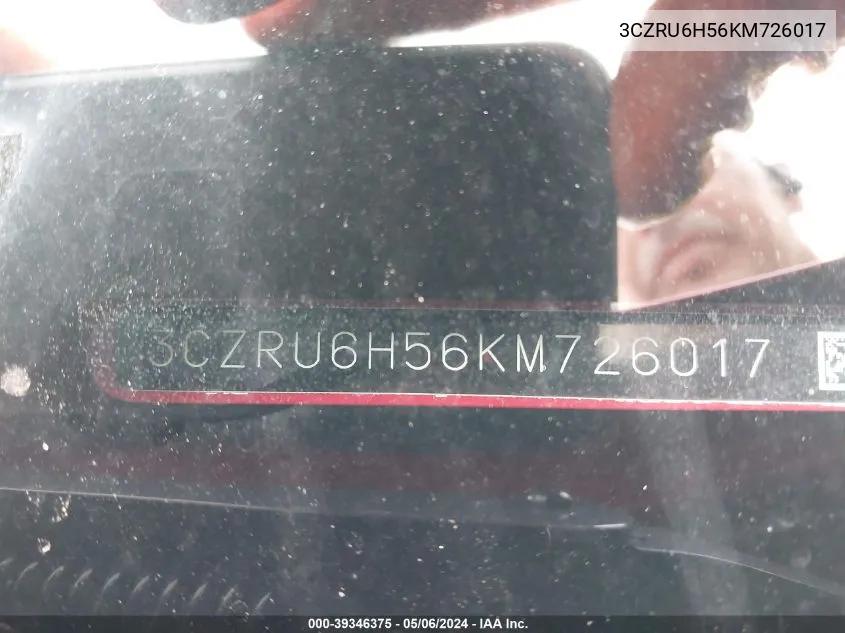 3CZRU6H56KM726017 2019 Honda Hr-V Ex