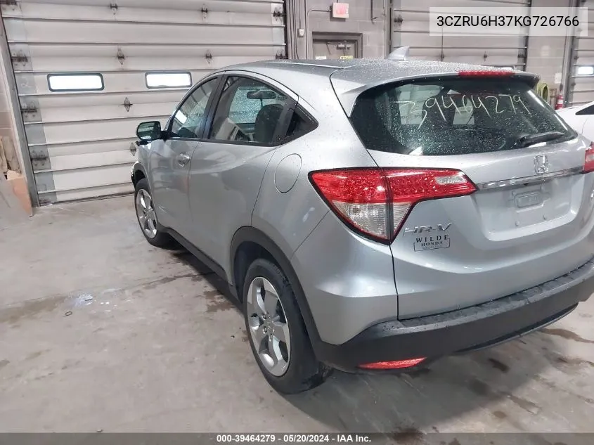 2019 Honda Hr-V Lx VIN: 3CZRU6H37KG726766 Lot: 39464279