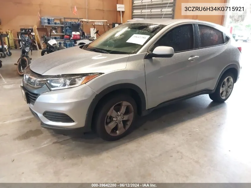 2019 Honda Hr-V Lx VIN: 3CZRU6H34KG715921 Lot: 39642280