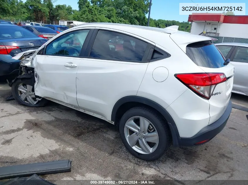 2019 Honda Hr-V Ex VIN: 3CZRU6H54KM725142 Lot: 39749052