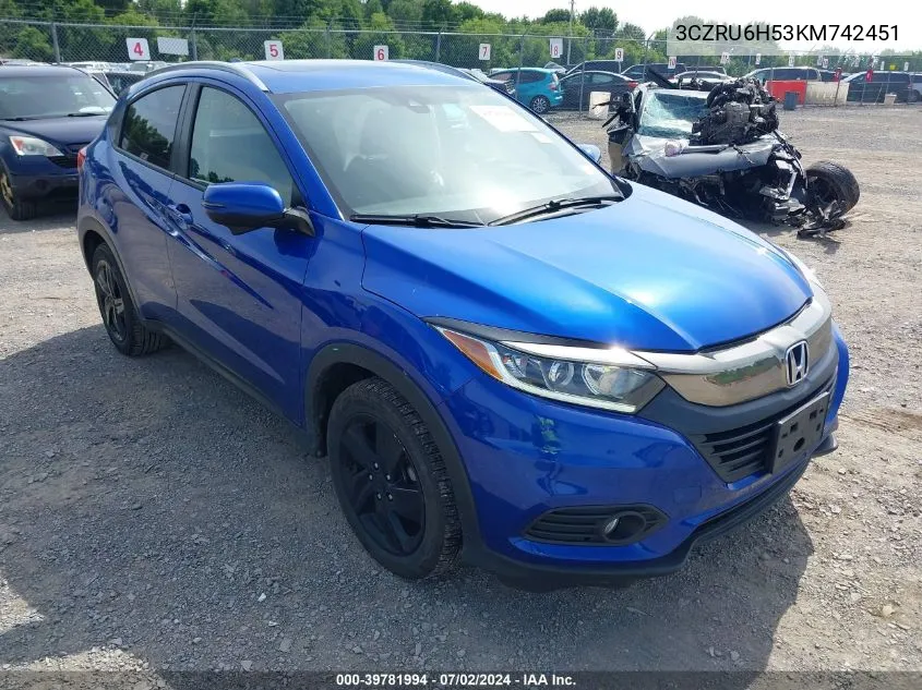 3CZRU6H53KM742451 2019 Honda Hr-V Ex