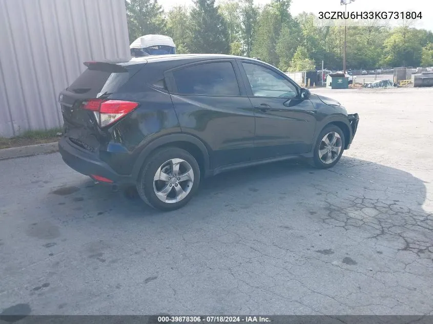 2019 Honda Hr-V Lx VIN: 3CZRU6H33KG731804 Lot: 39878306